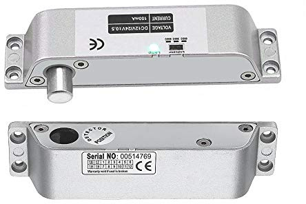 Electric Drop Bolt Lock DC 12V Fail Safe NC Mode Electronic Door Lock for Access Control Security - Surface Mounted with Time Delay