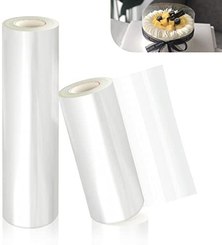 2 x tårtkantsfolie, transparent acetatrulle, acetatkaksremsor, acetatrulle för tårtdekoration choklad, mousse, tårta, dessertringar (10 cm/15 cm)