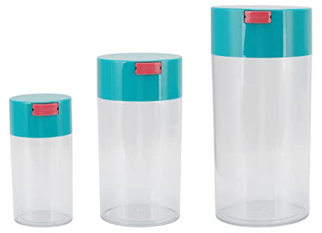 Recipientes Herméticos para Almacenamiento de Alimentos, 2100 Ml, 1100 Ml, 400 Ml, Juego de Botes de Plástico Transparente con Tapas de Fácil Cierre, para Harina de Cereales, Frutas Secas, café, té,