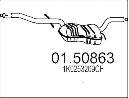 MTS 01.50863 Mittelschalldämpfer Mitteltopf