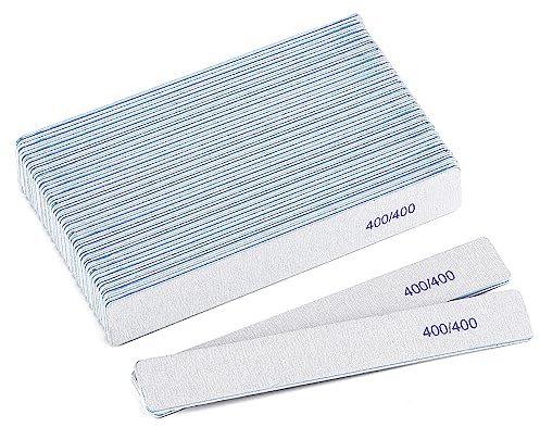 25 Count Nail Files 400/400 Grit, Fine Grit Nail Buffers for Buffing and Smoothing Natural Nails