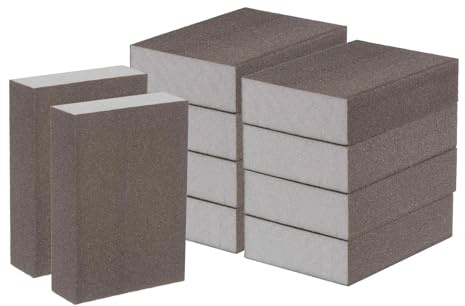 HARFINGTON 10pcs Superfine Sanding Sponge Blocks 800-1000 Grit Foam Sanding Block for Polishing Kitchen Metal Wood Drywall, 100x70x25mm