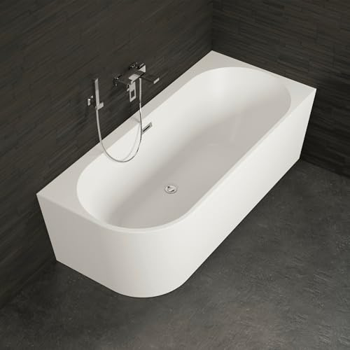 SPALINA Capri 180 Droite - Bañera Semi-exenta Mural L. 180 x l. 81 cm