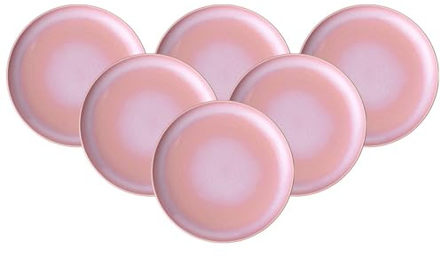 Villeroy & Boch like. av Perlemor Coral frukosttallrik, set om 6, 24 cm, desserttallrikar i pottery-look med effektglasyr, premium porslin