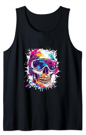 Skisport-Symbol mit Ski-Brille Tank Top