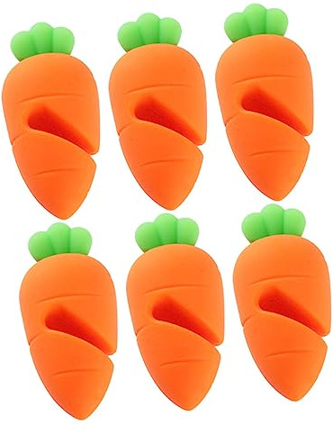 MAGICLULU 6pcs Silicone Carrot Shape Boil Lifters Lid Spill-Proof Stoppers Pot Lifters Prevent Overflow Heat Resistant Kitchen Tool for Home Use