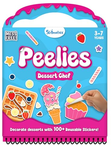 Skillmatics Peelies – Dessert Chef, Reusable Sticker Activity Book for Kids