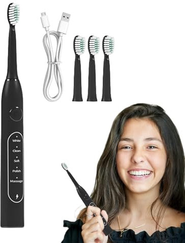 Spazzolino Elettrico per Adulti - Modello Impermeabile - Pulizia Orale Ad Alta Frequenza Con Design Pratico Per Casa Notte Viaggi Campeggio Doccia