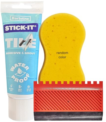 White Grout Repair Kit With Ready-To-Use Fix & Grout 330g, Strong Adhesive Sealer, Easy-Glide Grouting Tool, Cleaning Sponge, Reviver Paste & Joint Sealer for Wall Tiles