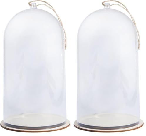 Rayher Campana Plastica con Piedistallo, 11Cm Ø, 19Cm, con Cordoncino Juta, 46123000 (Confezione da 2)