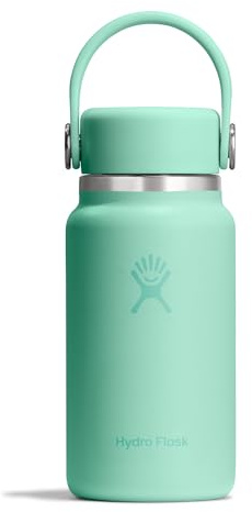 Hydro Flask – Micro Hydro 200 ml (6.7 oz) – Leakproof, Insulated Mini Flask with Clip-On Strap – Cold & Hot Up to 7 Hrs – Compact & Durable – Mermaid Green
