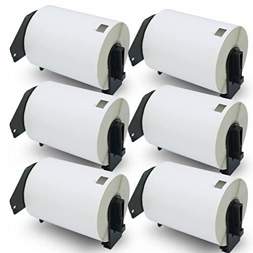 BETCKEY - 6 Rollos de DK-11241 Etiquetas de Envíos Compatible con Brother, 102mm x 152mm, 1200 Etiquetas para Impresoras de Etiquetas QL