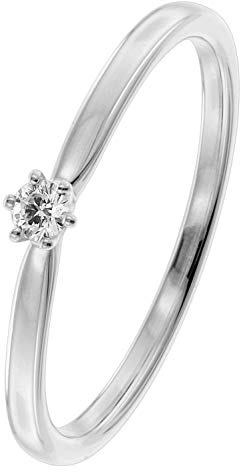 trendor Brillantring Weißgold 585/14 Kt. Diamant 0,05 ct 26932.005WG-56 Ringgröße 56/17,8