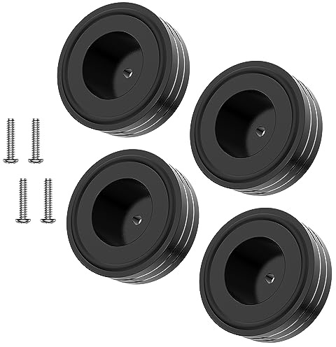 Tertullus 4 stycken högtalarfötter vibrationsdämpare 58 mm × 22 mm svart subwoofer aluminium HiFi-fötter högtalare absorberande fötter för skruvning