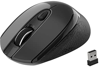 2.4G Wireless Mouse, Ergonomic Mouse for Laptop Computer, 6 Buttons, 3 Adjustable Levels, Optical - Silent - Symmetrical Design