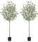 Fopamtri Künstliche Eukalyptus 180 cm Künstliche Pflanze Eukalyptus Deko für Drinnen Draußen Modern Decor Kunstpflanzen Plastikpflanzen im Topf für Home Schlafzimmer Büro Garten (2 Stück)