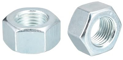 METALLIXITY Hex Nuts (9/16-18) 5Pcs, Carbon Steel Fine Thread Zinc Plated Hexagon Nut Hardware - for DIY Home Repair Machinery, Silver