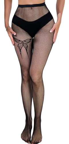 Buitifo Kvinnor Sexiga Tights Mönstrade Fisknät Strumpor Lår Höga Tights Leggings