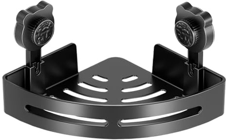 Dusch-Organizer Mit Saugnapf, Eck-Duschregale - Duschablage Ohne Bohren Schwarz Eckregal, Duschregal 2er-Pack, Badregal Ohne Bohren, Shower Shelf Mit 4 Haken, Shampoo Halterung, Duschregal Eckregal Ba