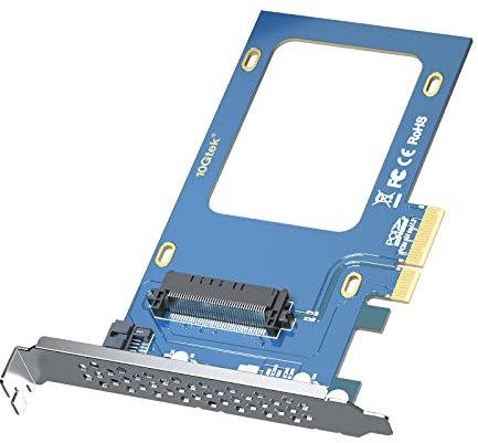 Adaptador U.2 a PCIe, SSD NVMe o SATA U.2 de 2,5 Pulgadas a PCIe 3.0 X4, Compatible con Controlador SAS/SATA a HBA/Raid