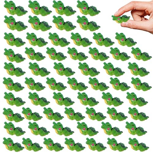 Ligeinsrk Mini résine Animaux, 60pcs statoproof Mini Crocodile Statue, 1, 2x0, 7 Pouce Jouet Alligator réaliste, Figures d'animaux Mignons pour la résine de Bureau de Maison fée du Jardin fées