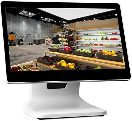 Pekskärms-kassamonitor, kassaregister för småföretag, 15,6 pekskärm, minne: 4G allt-i-ett-kassaregister, justerbar vinkel för detaljhandel, restaurang