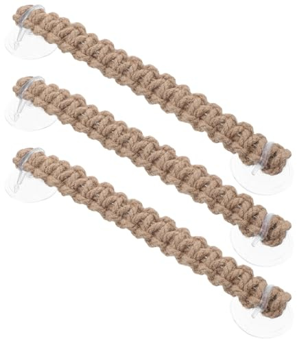 SUPVOX 3 Pièces Corde Escalade pour Reptiles avec Crochets Suspendu pour Crabe Ermite Tressées Robustes pour Terrarium Accessoire Décoratif pour Lézards Geckos et Serpents