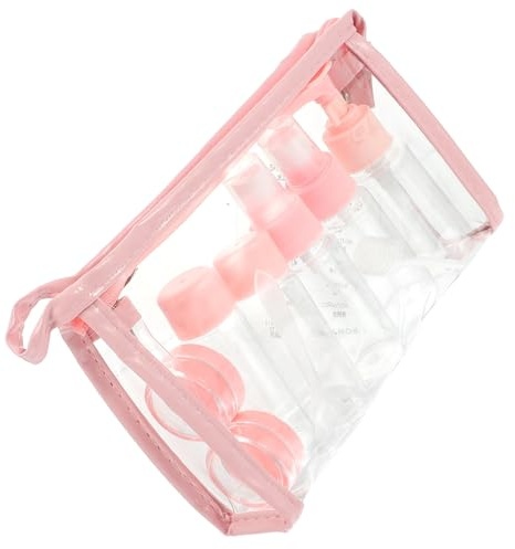 SEWACC Lot de 11 set de Flacons Cosmétiques Vides Rouges Pots pour Crème Visage et Lotion Plastique Léger Portable pour Voyage et Rangement Soin du Visage