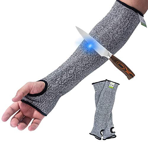 UrsoKuz Manicotti da lavoro Resistenti ai Tagli, CE EN388 Approvato Protezione di Livello 5, Semi -Guanti di Sicurezza Anti-UV per Proteggere le Braccia contro Graffi Spine e Irritazione della Pelle