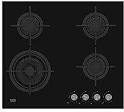 Beko HILW64222S plaque Noir Intégré (placement) Gaz 4 zone(s)