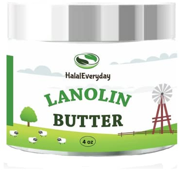 SAAQIN Lanolin (Anhydrous) - Ultra Refined Butter - Use for Lotion, Cream, Lip Balm, Oil, Stick, or Body Butter 4oz - Natural Nipple cream - lip balm By HalalEveryday®