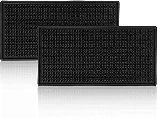 ElysiumPlus Rubber Bar mats (12 X 6) Non-Toxic Countertop Dish Drying Spill Mats for Kitchen, Beer glass, Home Pub, Coffee Shops and Restaurants (Pack of 2) (12x6)