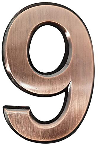 4 Inch 3D Mailbox Number, Self Adhesive House Number Waterproof Door Street Number Stickers for Home Apartment (NO.9)