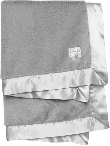 Little Giraffe Posh Mink Baby Blanket - Double-Sided Ultra Soft Plush Fabric, for New Moms, Newborn Must-Have for Girls & Boys, Cozy & Cuddly Comfort Blanket, 29 x 35, Silver