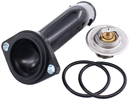 Thermostat Kühlmittelflansch Thermostatgehäuse mit Dichtring für A3 8P TT Multivan Transporter T5 Golf 5 4 6 Pa-ssat Polo Sha-ran Tou-ran Bora Ca-ddy Je-tta New Beetle Altea Ibiza Leon Toledo Fabia