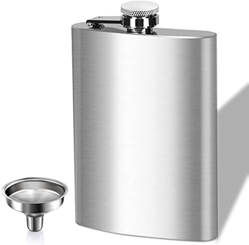 Fiaschetta Tascabile con Imbuto, 4 oz Fiaschetta per Liquori in Acciaio Inossidabile Portatile Fiaschetta per Arrampicata/Campeggio/Barbecue/Bar/Feste