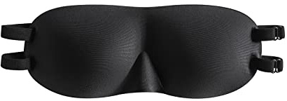 ALASKA BEAR Sleep Mask 2 Straps, Deep Concave Molded Foam Mask with Convex Eye Cups and Light Blocking Nose Contour, Two Adjustable Elastic Bands Stay on Head w/o Slipping, Black