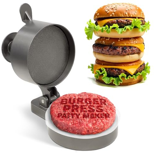 Shop Square Burger Press Patty Maker – Adjustable Thickness (1/4 lb to 3/4 lb) with Ejector – Non-Stick, for Burgers, Crab Cakes & Sausage – Includes Patty Paper