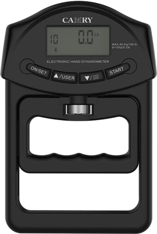 CAMRY Dinamómetro digital de mano, medidor de fuerza de agarre, captura automática, agarre electrónico de potencia