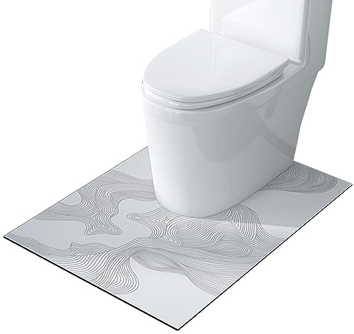 ZESLIV WC Vorleger mit Ausschnitt 50 * 80cm rutschfeste Badematte U-Förmige Badezimmerteppich Toilettenmatte Badgarnitur Badteppich