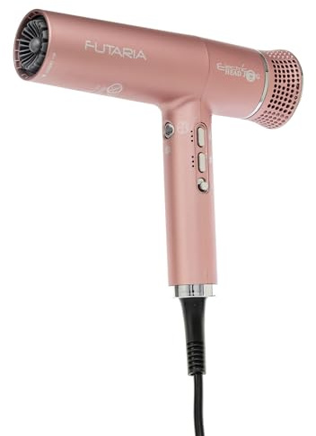 Electric Head Jog Futaria Hair Dryer. Lightweight Hairdryer with 2 Nozzles & Diffuser. Fast Drying 3 Temperature, 2 Speed Dryer with Cold Shot. Slim Hairdryers for Blow Drying & Styling (Dusk)