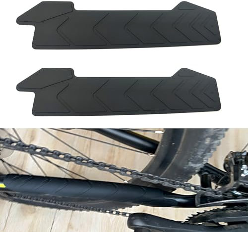LIANCHEN 2 Stück Silikon Kettenstrebe Rahmenschutz Fahrrad-Unterrohr-Rahmenschutz Mountainbike Kettenstrebenschutz vor Kratzern durch Kette für die meisten Fahrräder Rennräder Mountainbikes (Schwarz)