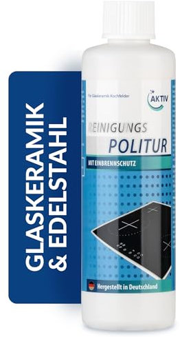 AKTIV 2in1 Spezial-Politur für Glaskeramik & Edelstahl Spülbecken, Ceranfeldreiniger, Kochfeldreiniger, 250 ml