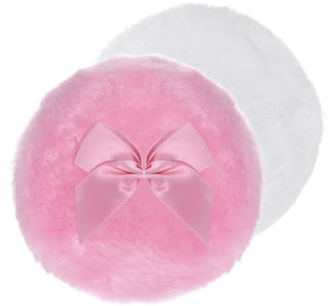 2 Pcs Large Body Powder Puff, 3.5 Inch Powder Puff for Body Powder, Soft Washable Reusable Dusting Powder Puff, Big Fluffy Powder Puff for Wet Dry Makeup Face Body