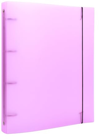 A4 4-Loch-Ordner mit runden Ringen, Kunststoffeinband, nachfüllbar, Notizbuch, Tagebuch, Aktenordner, lose Blätter, Blattschutz, DIY, Scrapbooking, Binderabdeckung, Schutz (lila)
