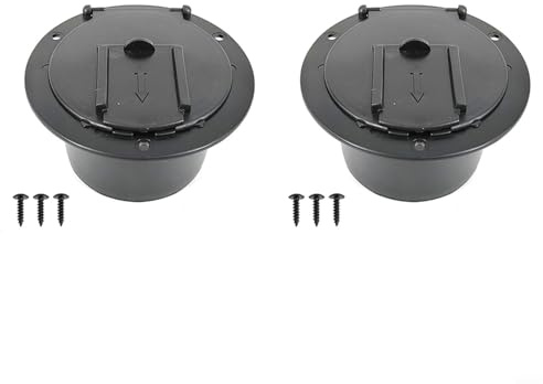 2 cubiertas de cable de alimentación para caravana, cable eléctrico redondo que pasa a través de la escotilla para autocaravana, remolque, cámper, accesorio de gestión de cables de plástico negro con