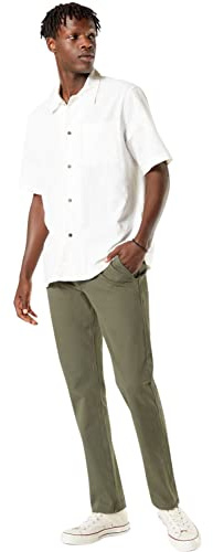 Dockers SMART 360 FLEX ALPHA SLIM, Pantalones para Hombre, Dockers Olive, 34W 34L