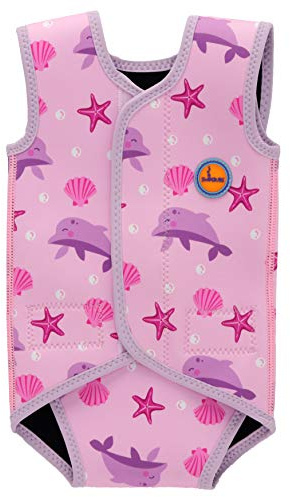 Swimbubs Baby Schwimmtuch Kleinkind Neoprenanzug Jungen Warmsuit Mädchen UV UPF50 Badeanzug (18-30 Monate, Rosa Delfin)