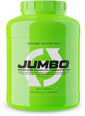 Scitec Nutrition Jumbo - Gain de poids hypercalorique - avec protéines multi-composants - matrice d'acides aminés - matrice métabolique - mélange de super-aliments, 3,52 kg, Chocolat