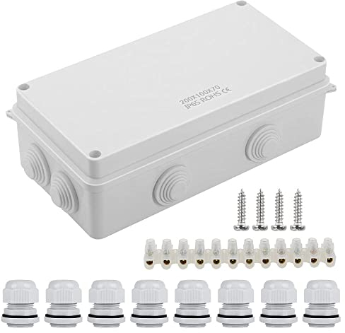 DAGORD Boîte de Dérivation étanche en Saillie IP65 Boite de Derivation Electrique 20 x 10 x 70 cm Boite de Derivation Electrique Etanche Exterieur Blanc Boîte de Dérivation Electrique Rectangulaire